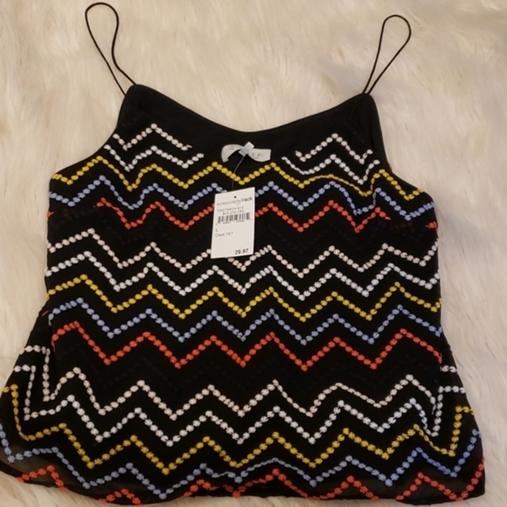 NWT WAYF EMBROIDERED CHEVRON ‎ CAMI - Picture 3 of 7